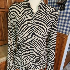 The Limited Silk Blouse Black and Cream.  Size S